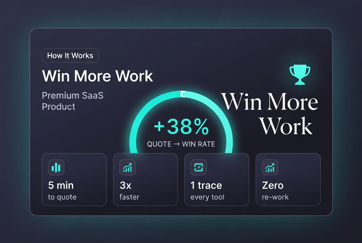 Premium SaaS product: +38% quote-to-win rate