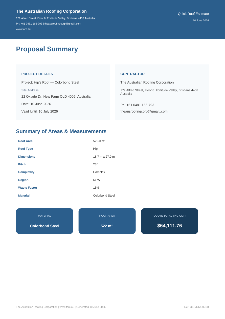 Quick Roof Estimate — Brisbane Property cover