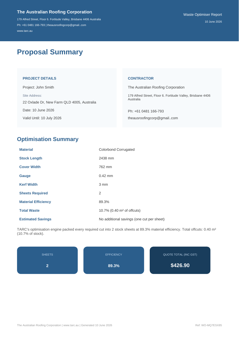Waste Optimisation Brisbane sample